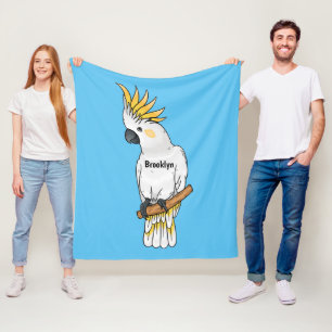 Manta Polar Ilustracion personalizado de cacatúa con crema de