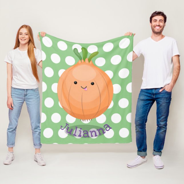 Manta Polar Ilustracion personalizado de cebolla marrón gracio (In situ)