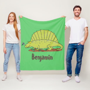 Manta Polar Ilustracion personalizado de dimetrodon verde lind