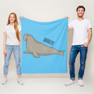Manta Polar Ilustracion personalizado de focas elefantes