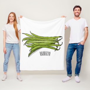 Manta Polar Ilustracion personalizado de frijol verde