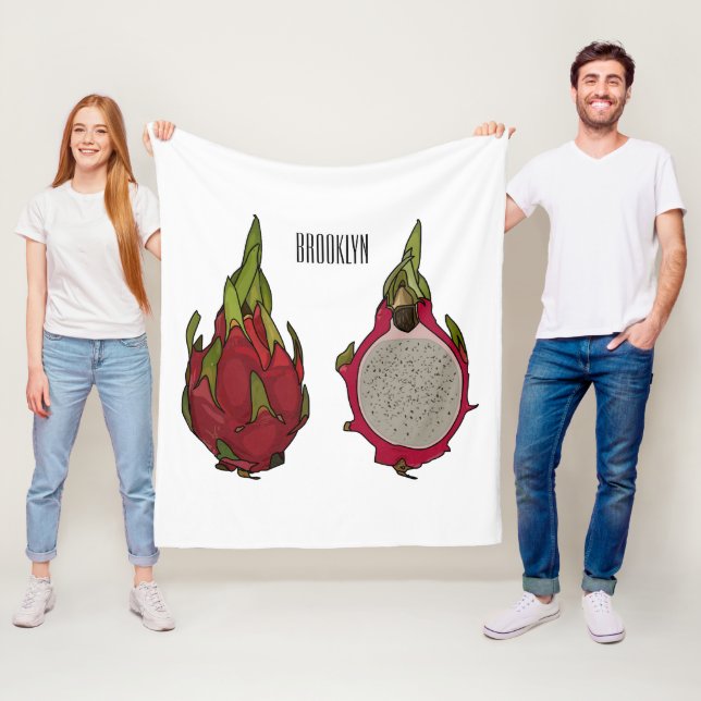 Manta Polar Ilustracion personalizado de fruta dragón (In situ)