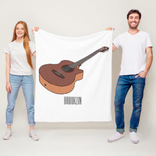 Manta Polar Ilustracion personalizado de guitarra acústica