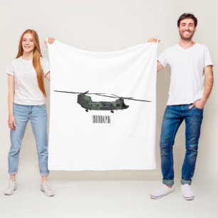 Manta Polar Ilustracion personalizado de helicóptero del ejérc