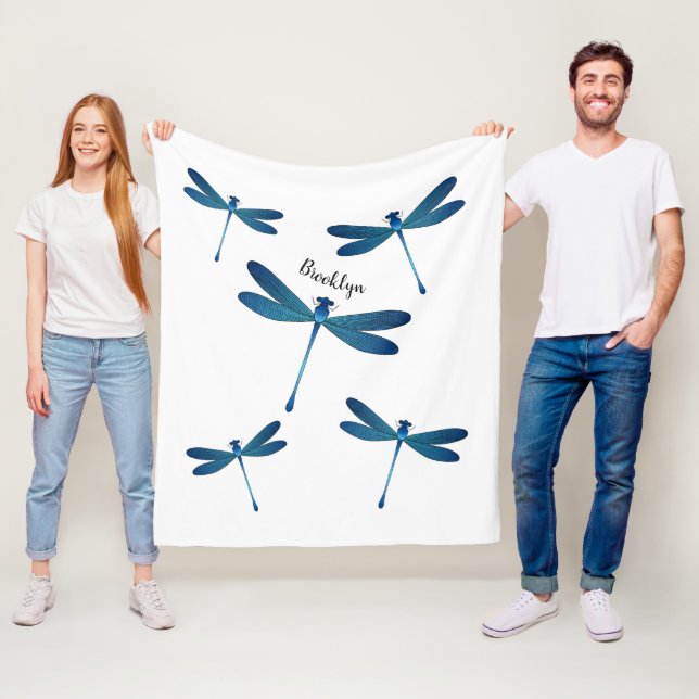 Manta Polar Ilustracion personalizado de la libélula (In situ)