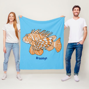 Manta Polar Ilustracion personalizado de leonfish feliz