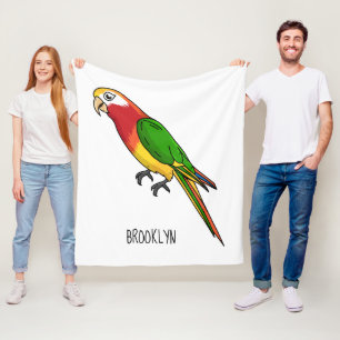 Manta Polar Ilustracion personalizado de loro feliz