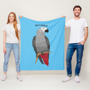 Manta Polar Ilustracion personalizado de loro gris africano