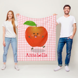 Manta Polar Ilustracion personalizado de manzana bailando a la