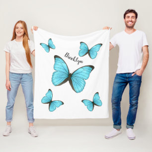 Manta Polar Ilustracion personalizado de mariposas morfo