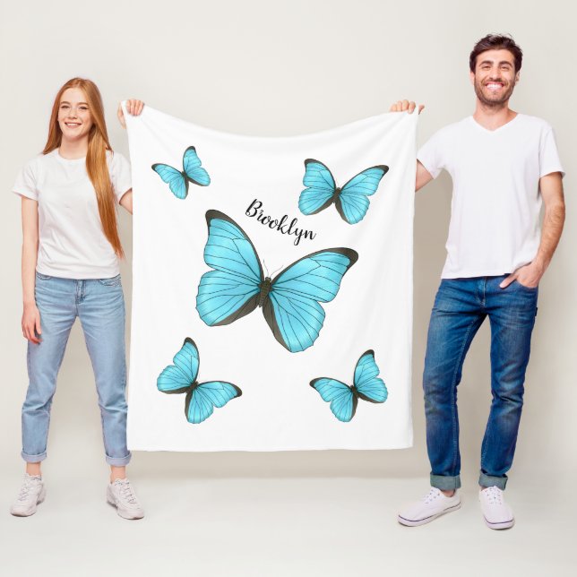 Manta Polar Ilustracion personalizado de mariposas morfo (In situ)