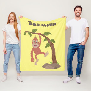 Manta Polar Ilustracion personalizado de orangután bebé feliz
