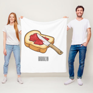 Manta Polar Ilustracion personalizado de pan y mermelada