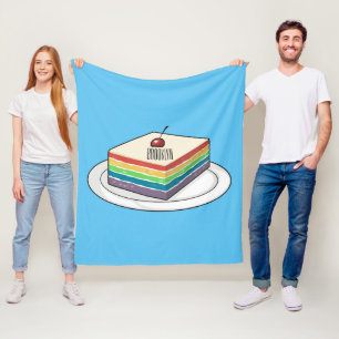 Manta Polar Ilustracion personalizado de pastel de arcoiris
