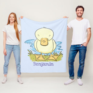 Manta Polar Ilustracion personalizado de pato amarillo
