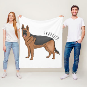 Manta Polar Ilustracion personalizado de perro pastor alemán