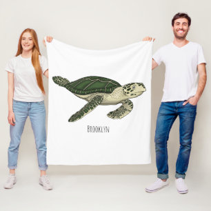 Manta Polar Ilustracion personalizado de tortugas marinas