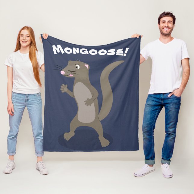 Manta Polar Ilustracion personalizado feliz de mongosta suave (In situ)