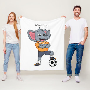 Manta Polar Ilustracion personalizado futbolista elefante