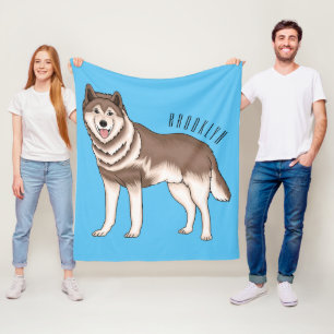 Manta Polar Ilustracion personalizado husky siberiano