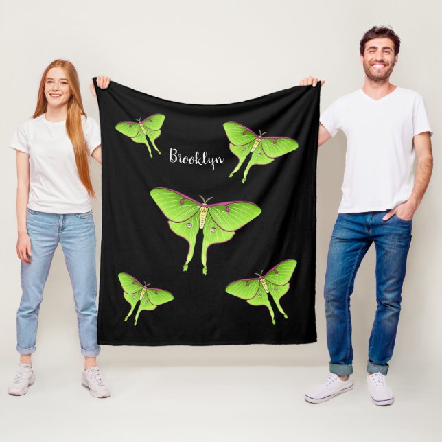 Manta Polar Ilustracion personalizado Luna Moth (In situ)