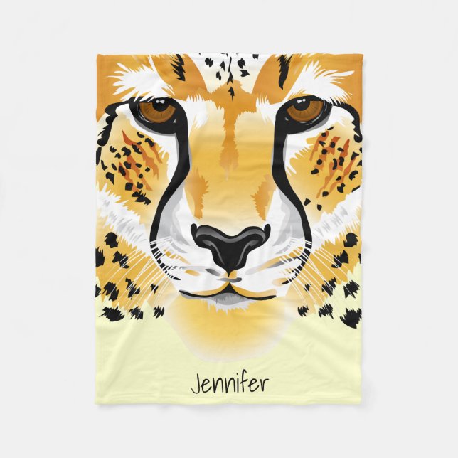 Manta Polar ilustracion principal del primer del guepardo (Anverso)