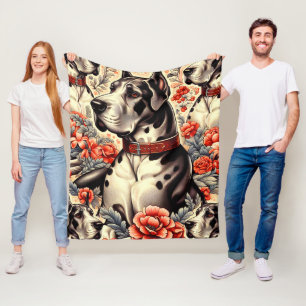 Manta Polar Ilustracion Retro Great Dane