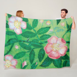 Manta Polar Ilustracion Rosa salvaje rosado