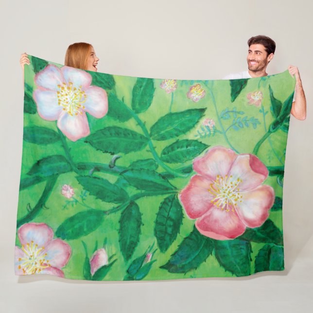 Manta Polar Ilustracion Rosa salvaje rosado (In situ)