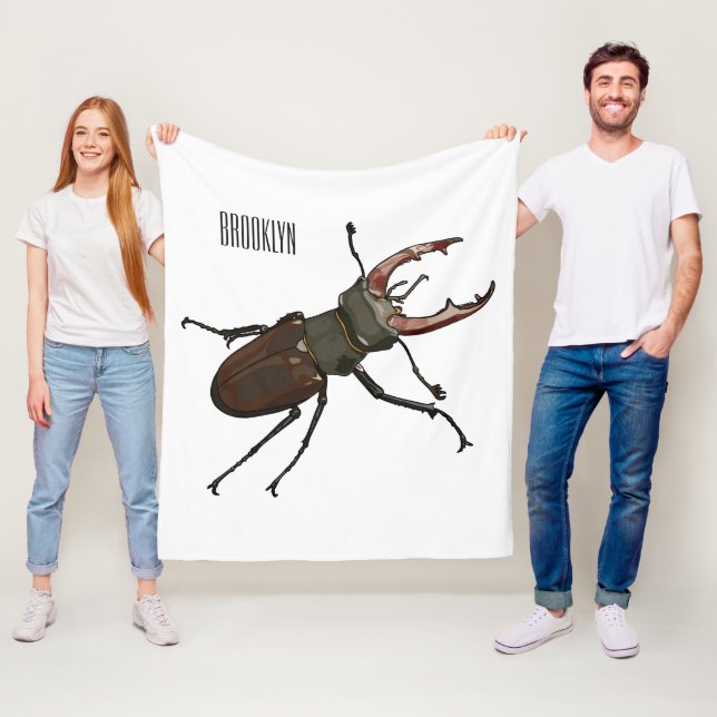 Manta Polar Ilustracion Stag beetle personalizado (In situ)