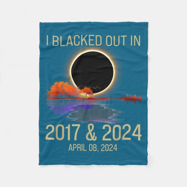 Manta Polar Ilustración Total del Eclipse Solar 2017 en Negro (Anverso)