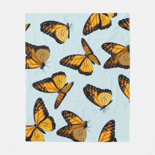 Manta Polar Ilustracion Vintage de las mariposas monarcas colo