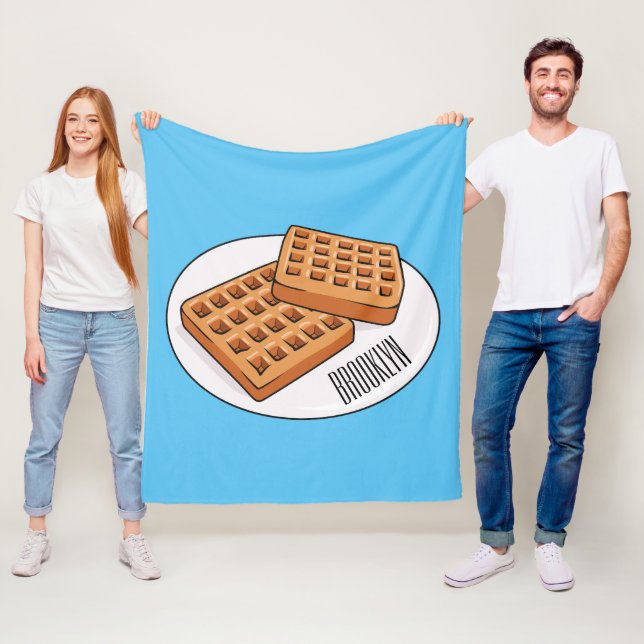 Manta Polar Ilustracion Waffle personalizado (In situ)