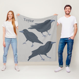 Manta Polar Ilustraciones de aves de Black Crows Personalizado