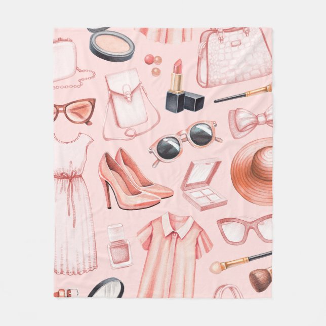 Manta Polar Ilustraciones de moda. Patrón transparente (Anverso)