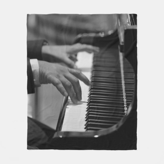 Manta Polar Ilustrante arte de piano (Anverso)