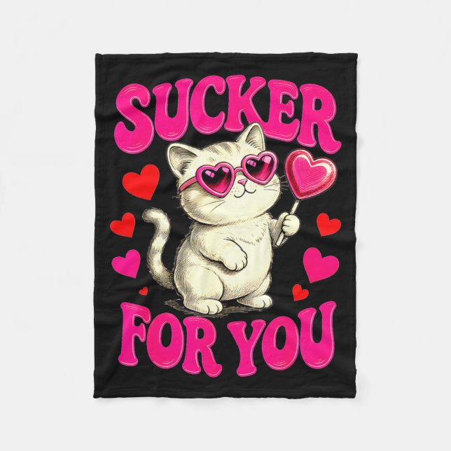 Manta Polar I'm A Sucker For You Valentines Day Funny Cat Love (Anverso)