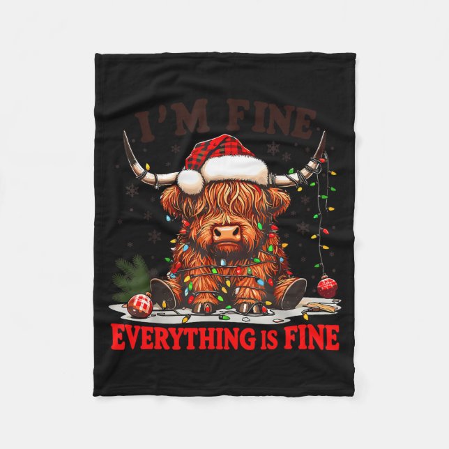 Manta Polar I'm Fine Everything Is Fine Funny Christmas Highla (Anverso)