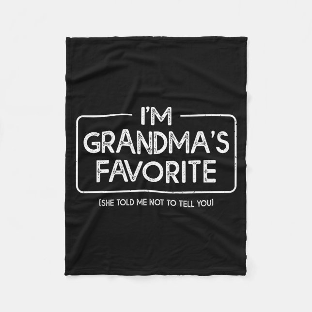 Manta Polar I'm Grandma's Favorite Grandson Granddaughter Humo (Anverso)