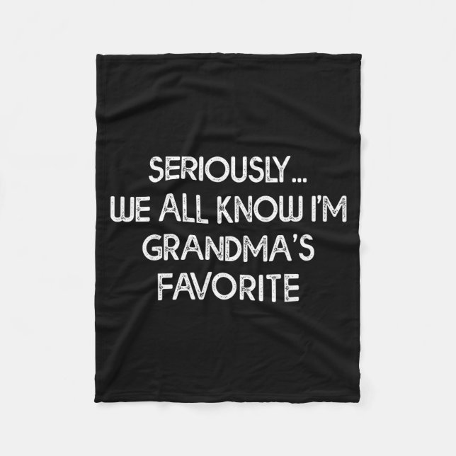 Manta Polar I'm Grandma's Favorite Grandson Granddaughter Humo (Anverso)