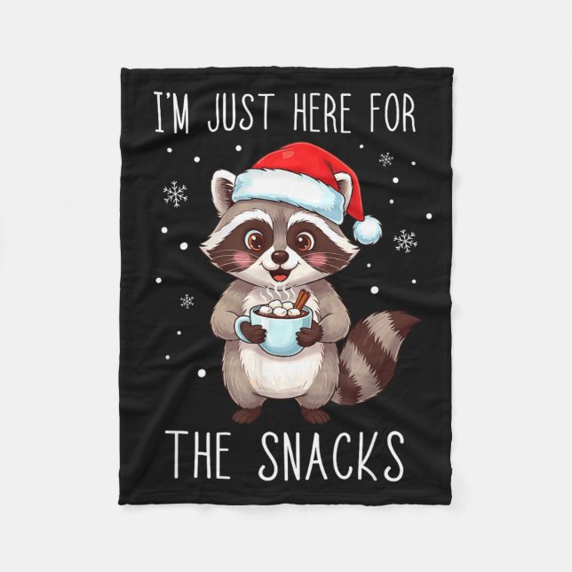 Manta Polar I'm Just Here For The Snacks Christmas Raccoon  (Anverso)