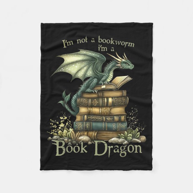 Manta Polar I'm Not A Bookworm I'm A Book Dragon  (Anverso)