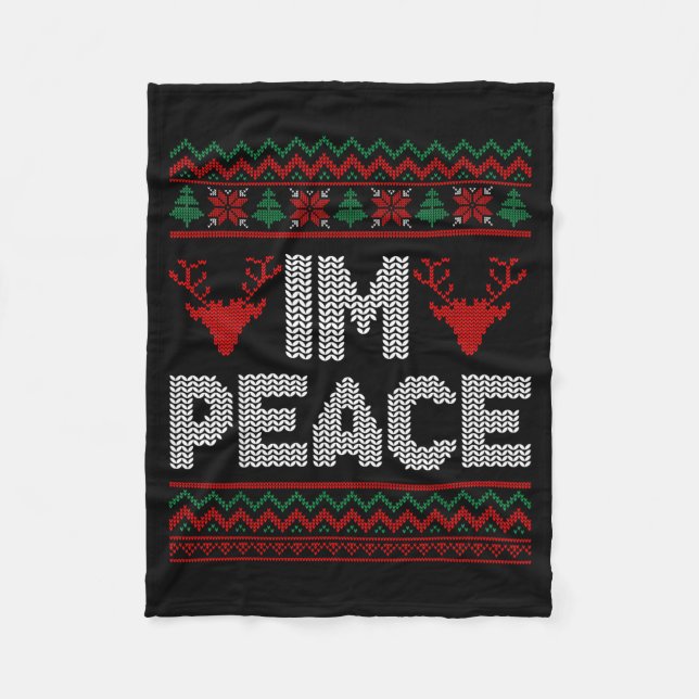 Manta Polar I'm Peace Couple Matching Christmas Ugly Sweater  (Anverso)