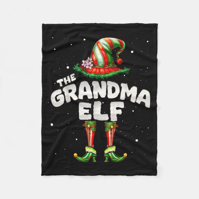 Manta Polar I'm The Grandma Elf Family Matching Group Christma (Anverso)