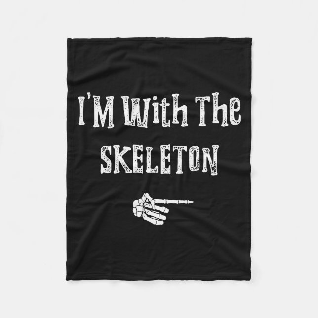 Manta Polar I'm With Skeleton Halloween Costume Funny Couples  (Anverso)