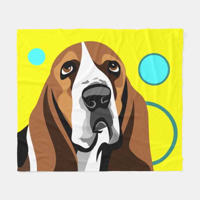 Manta Polar Imagen de Basset Hound (Frente (Horizontal))