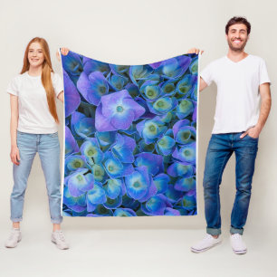 Manta Polar Imagen de flor azul real personalizada profundidad