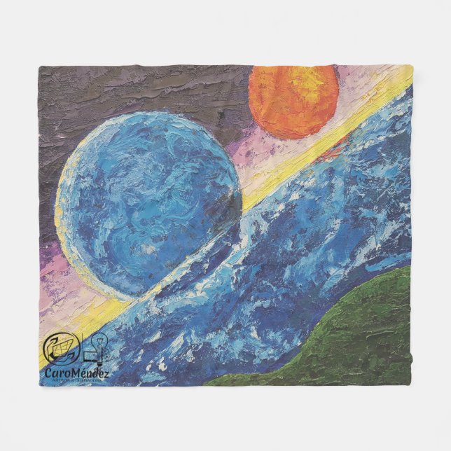 Manta Polar Imagen de mi obra arte Horizonte (Frente (Horizontal))