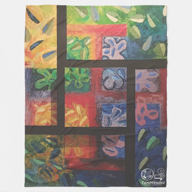 Manta Polar Imagen de mi obra arte Las 4 estaciones (Anverso)