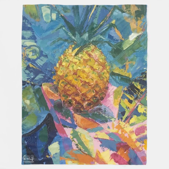 Manta Polar Imagen de mi obra Piña (Anverso)